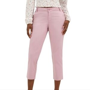 Avenue Pink Cropped Pants Trousers Casual Career Work Spring Summer Plus Size 24